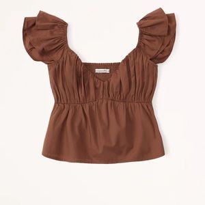 Abercrombie Ruffle Poplin Top